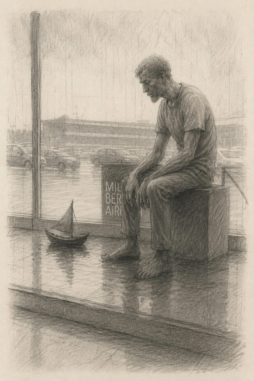 The statue outside Bergamo’s airport