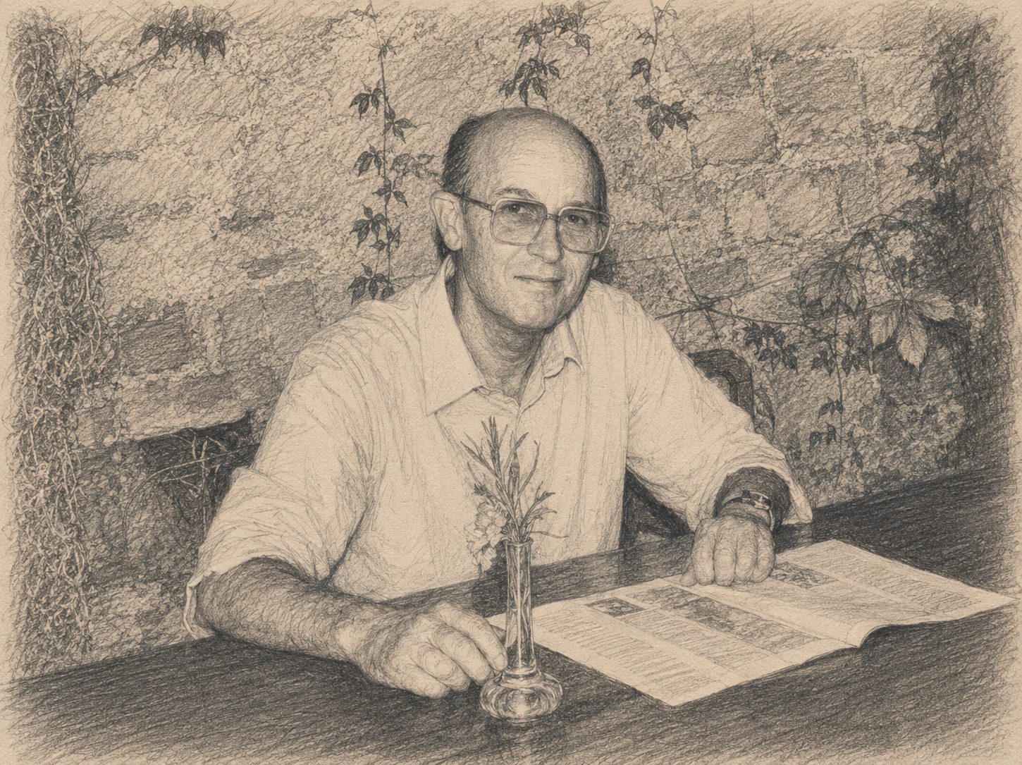 Person sitting at a table