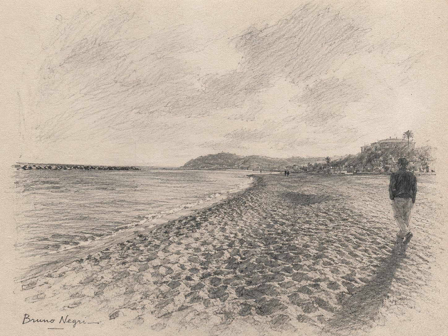 Girl on Alassio beach