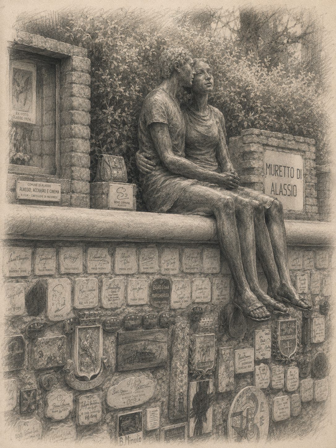 Person on the Muretto of Alassio