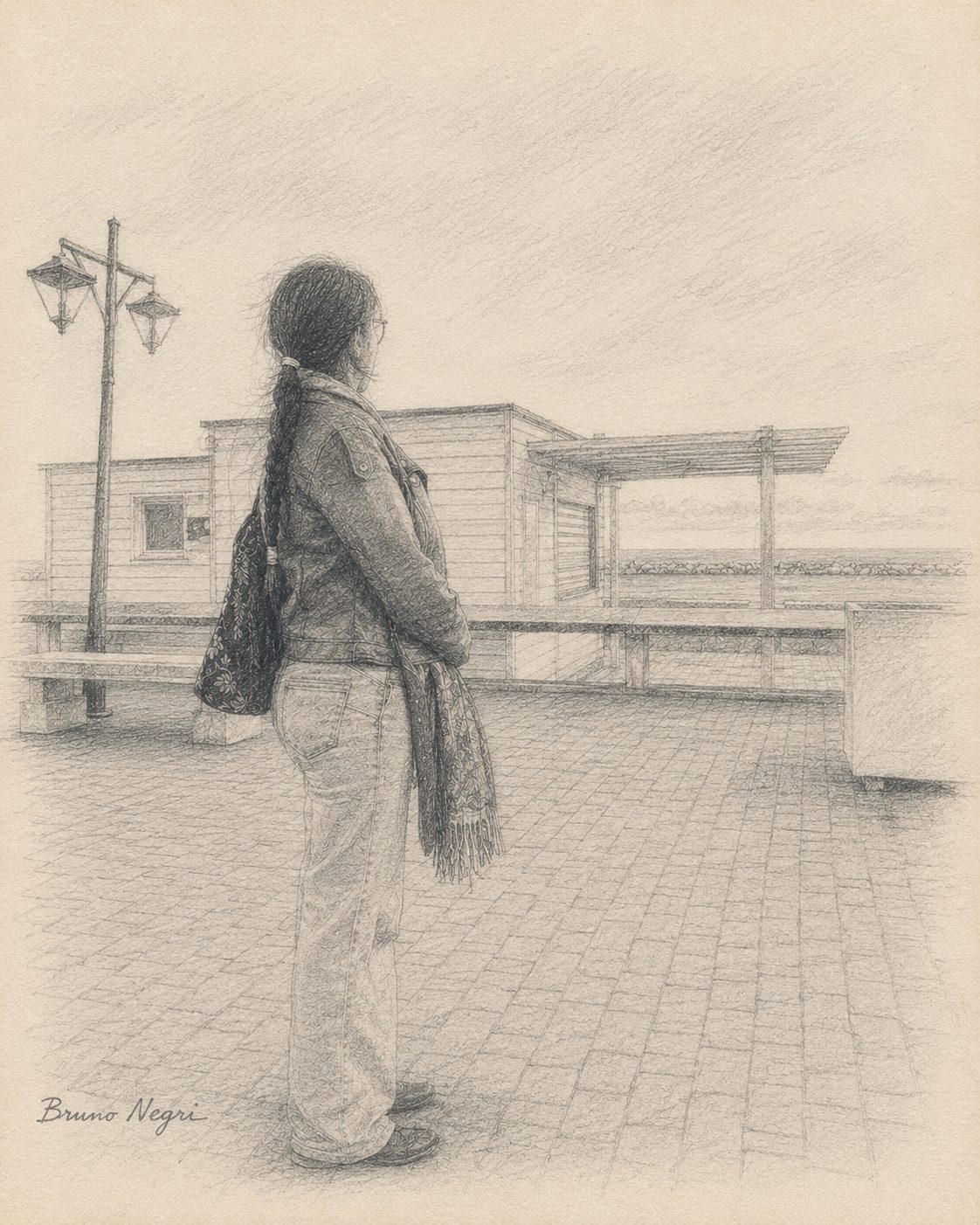 Girl on the Alassio seafront